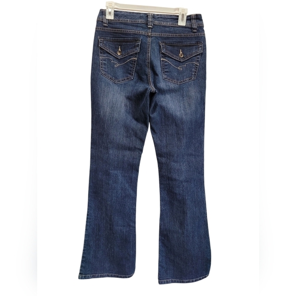 Sz 8 NINE WEST Classic Blue Flare Boot Cut Jeans - Picture 3 of 5